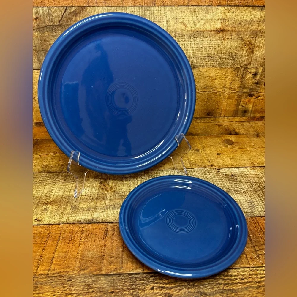 Fiestaware USA Fiesta Classic Dinner 10.25” & Salad Plate 7.26” Lapis Blue NWOT
